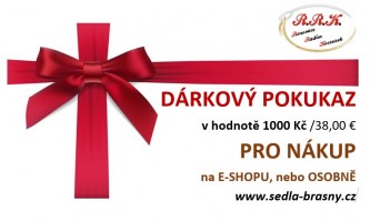 Dárkový poukaz v hodnotě 1000 Kč /38 Eur